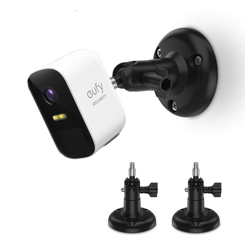 VOMENC Adjustment Wall Mount Holder Compatible with Eufycam 2,eufyCam 2C/2C Pro, 2/2 Pro, 3C/S300, 3/S330 and Other Eufycams Compatible Models,1/4" Screw Camera Wall Mounts (2PACK, Black) - Image 1